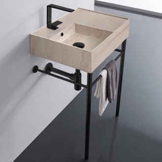 Console Bathroom Sink Small Modern Console Sink, Travertine Style Sink, 24